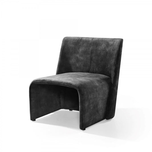 Dark Slate Gray Velvet Side Chair