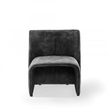 Dark Slate Gray Velvet Side Chair