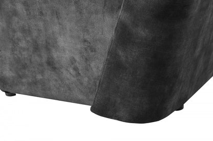 Dark Slate Gray Velvet Side Chair
