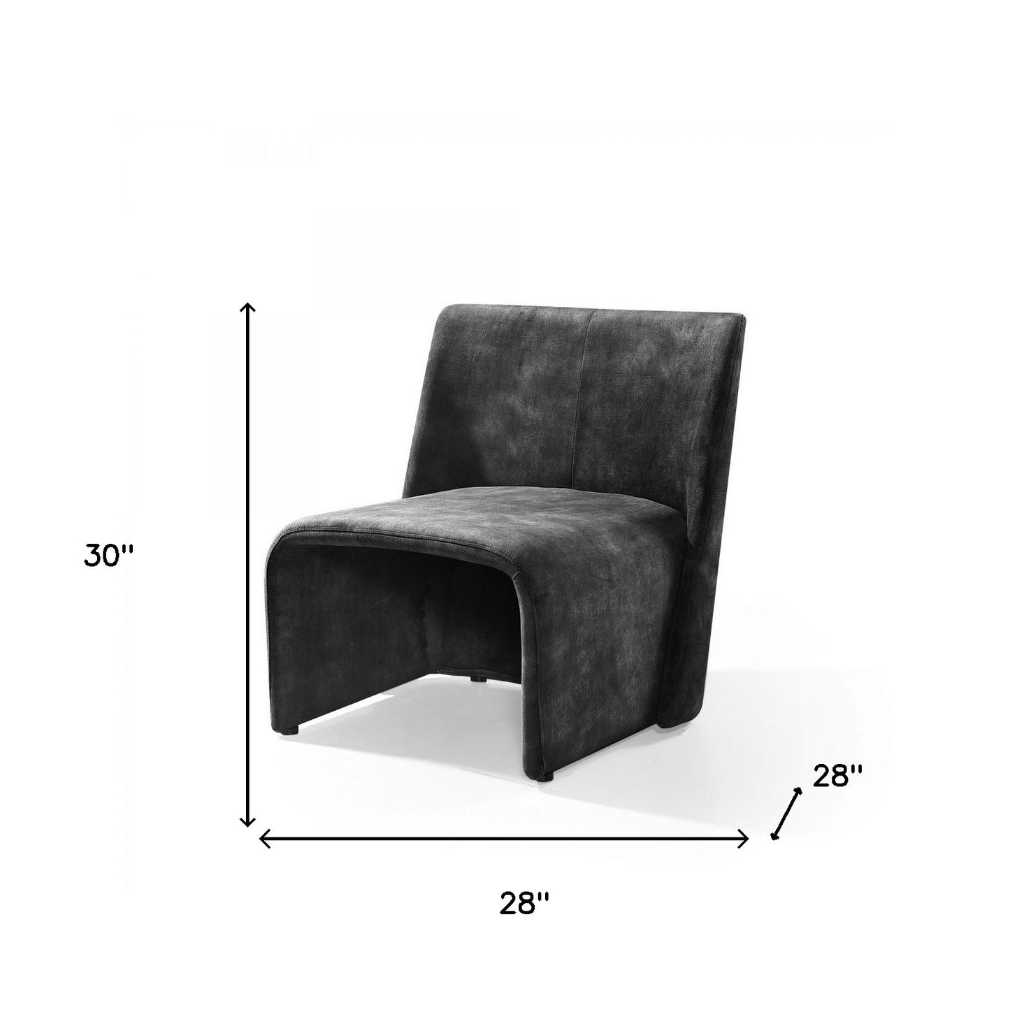 Dark Slate Gray Velvet Side Chair