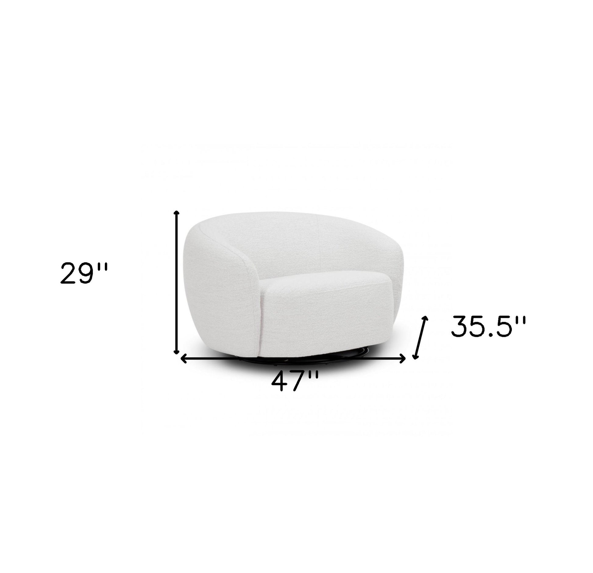 Off White & Black Upholstered Swivel Barrel Chair
