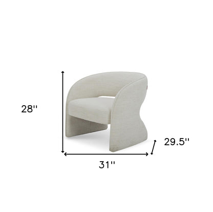 Cream Upholstered Arm Chair