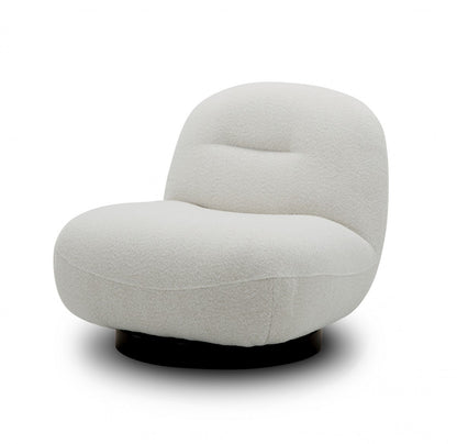 Cream Fabric Swivel Lounge Chair