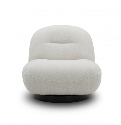 Cream Fabric Swivel Lounge Chair