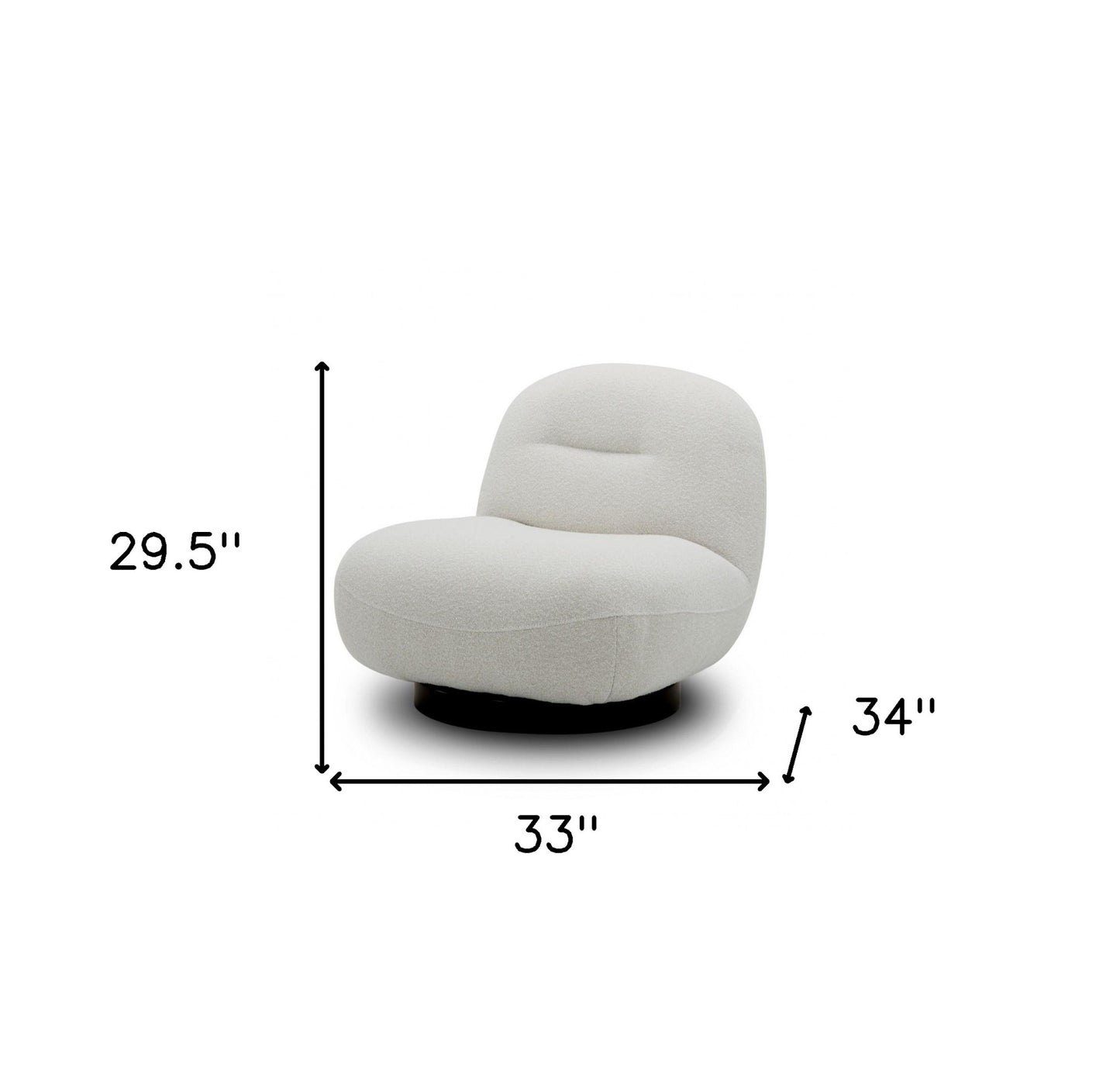 Cream Fabric Swivel Lounge Chair
