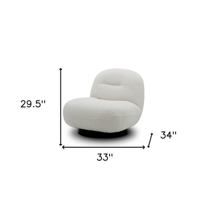 Cream Fabric Swivel Lounge Chair