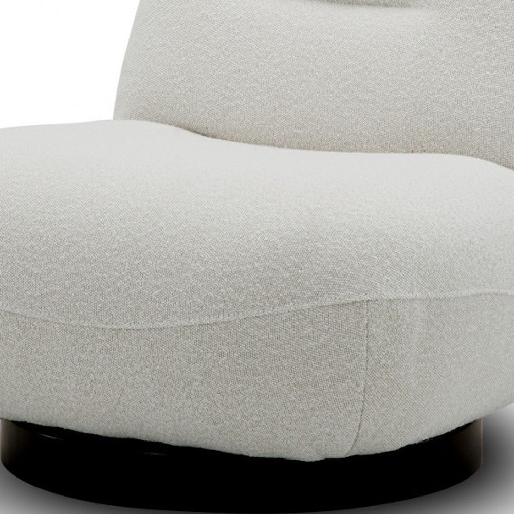 Cream Fabric Swivel Lounge Chair