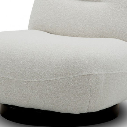 Cream Fabric Swivel Lounge Chair