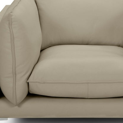 Taupe Top Grain Leather Sunken Chair