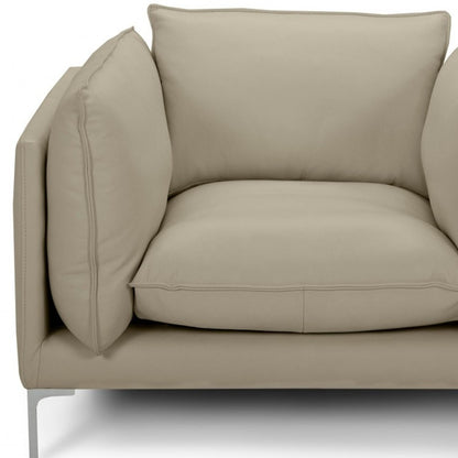 Taupe Top Grain Leather Sunken Chair