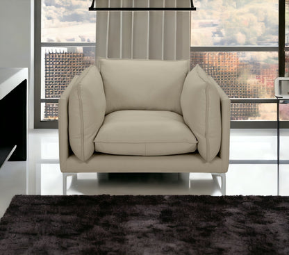 Taupe Top Grain Leather Sunken Chair