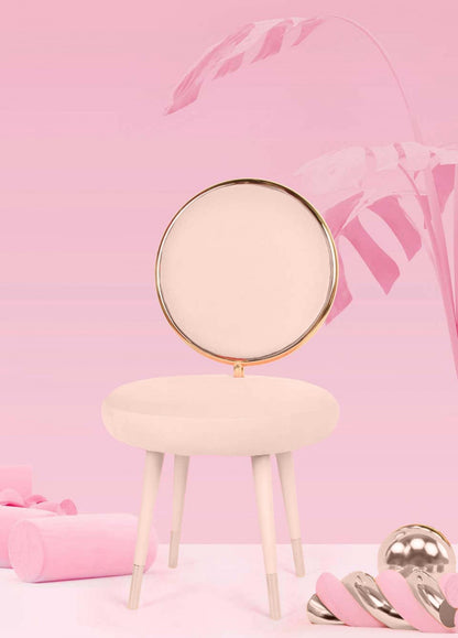 Pink & Gold Velvet Side Chair