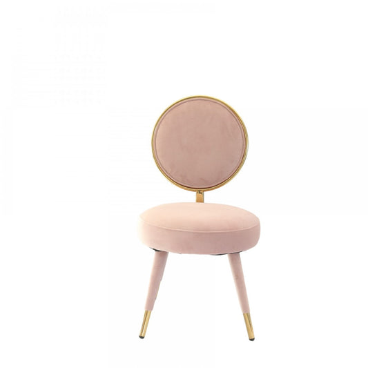Pink & Gold Velvet Side Chair
