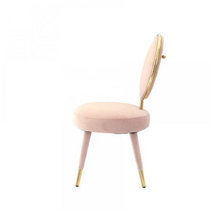 Pink & Gold Velvet Side Chair