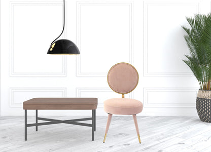 Pink & Gold Velvet Side Chair