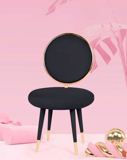 Black & Gold Velvet Side Chair