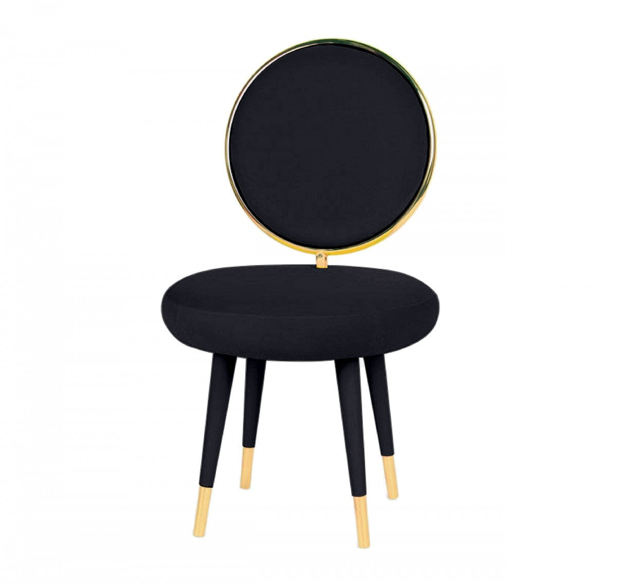 Black & Gold Velvet Side Chair