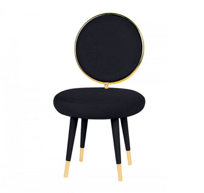 Black & Gold Velvet Side Chair