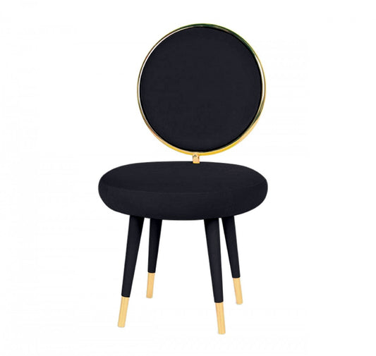 Black & Gold Velvet Side Chair