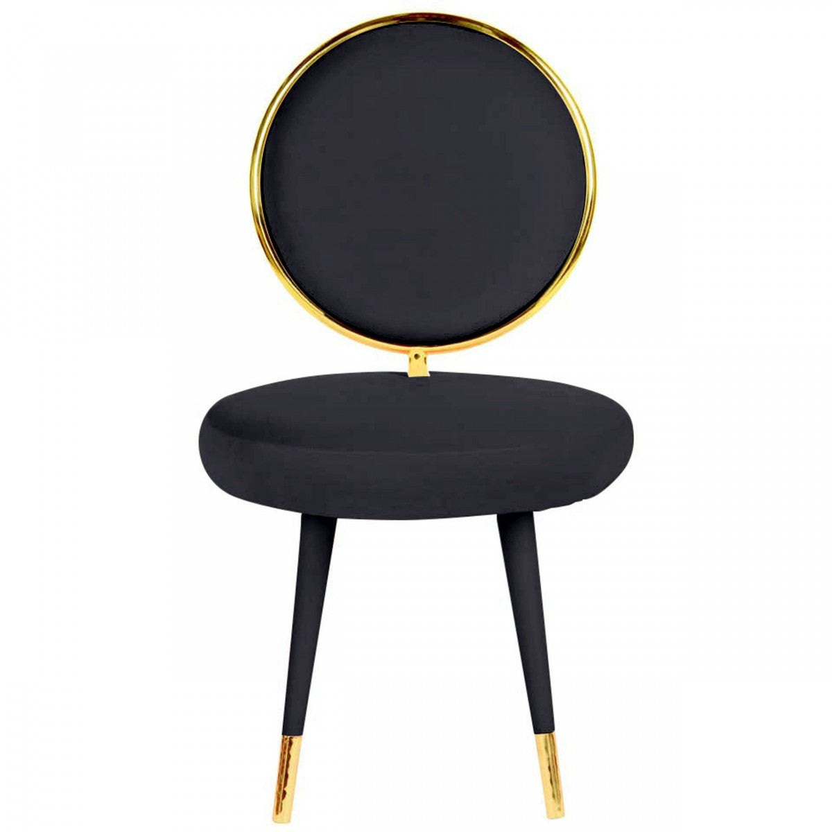 Black & Gold Velvet Side Chair