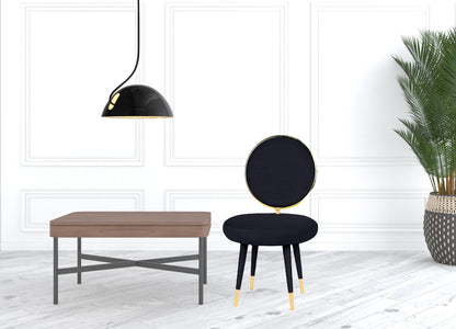 Black & Gold Velvet Side Chair