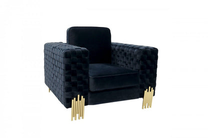Beige & Gold Velvet Barrel Chair