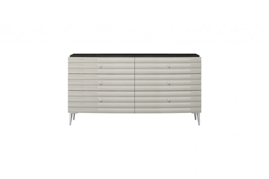 Walnut Solid Wood 6-Drawer Double Dresser
