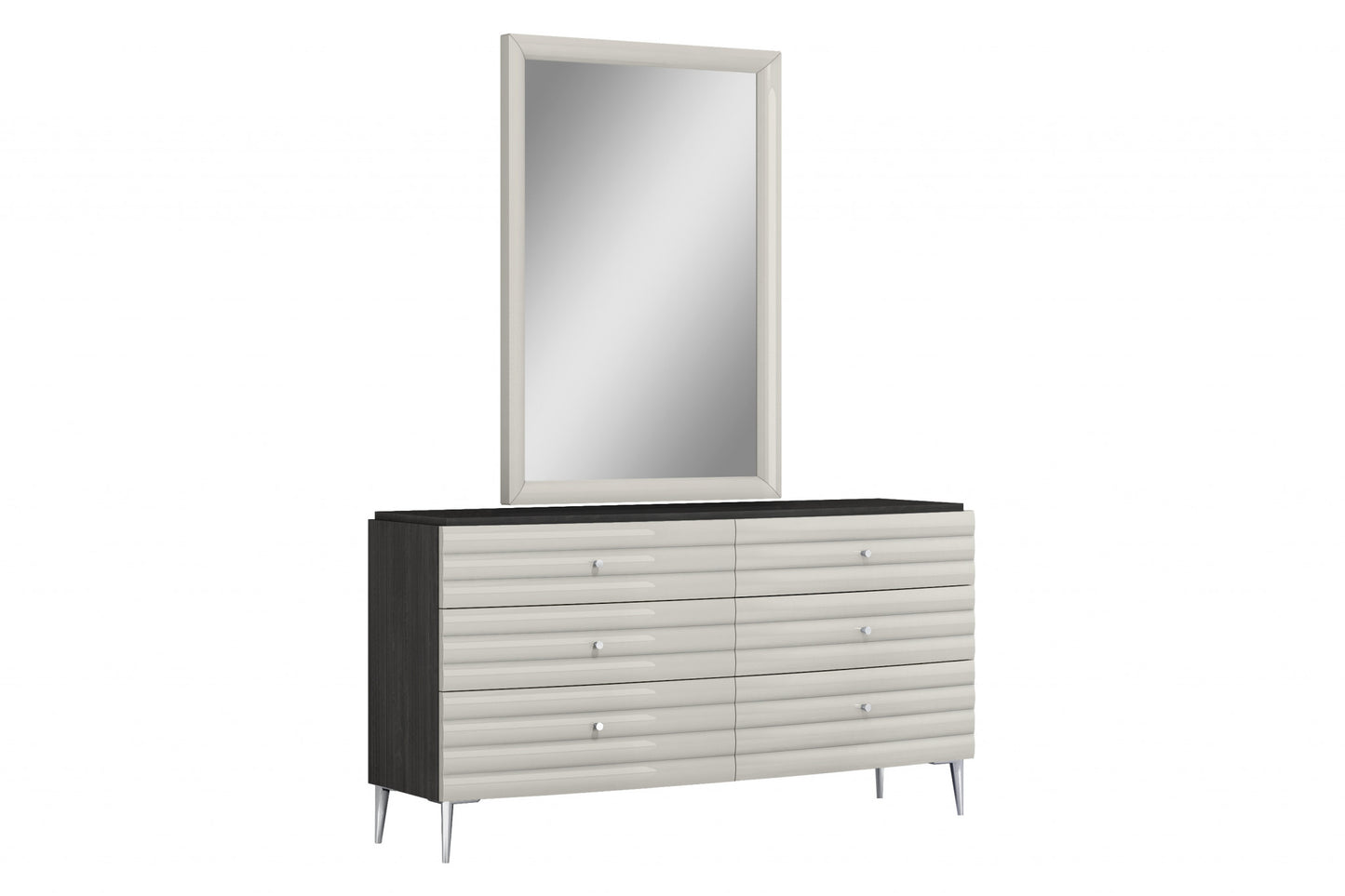 Walnut Solid Wood 6-Drawer Double Dresser
