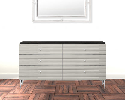 Walnut Solid Wood 6-Drawer Double Dresser