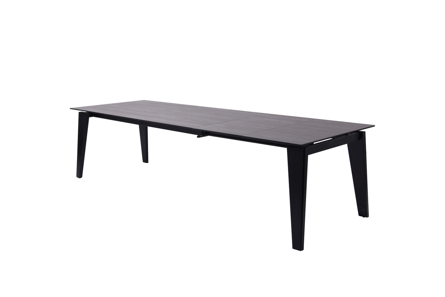 Gray And Black Ceramic And Solid Wood Drop Leaf Dining Table