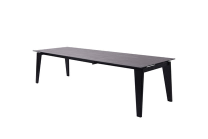 Gray And Black Ceramic And Solid Wood Drop Leaf Dining Table
