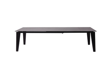 Gray And Black Ceramic And Solid Wood Drop Leaf Dining Table
