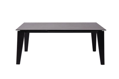 Gray And Black Ceramic And Solid Wood Drop Leaf Dining Table