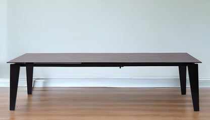 Gray And Black Ceramic And Solid Wood Drop Leaf Dining Table
