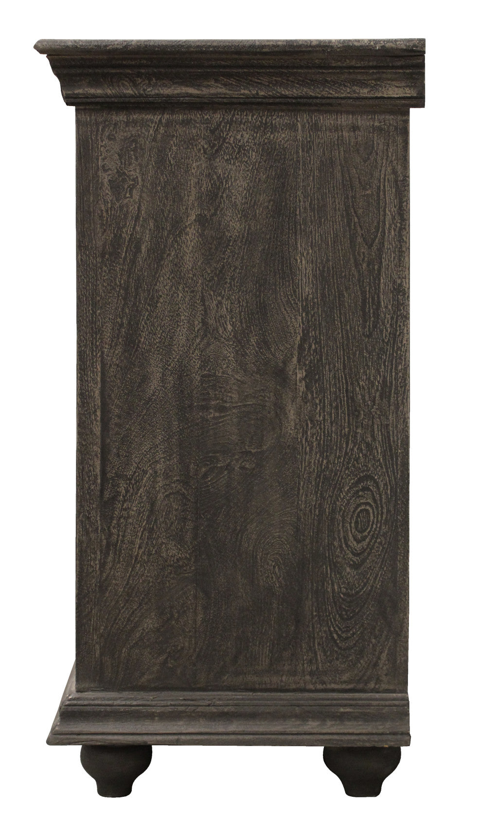 Distressed Gray Solid Wood Sideboard w/ 4 Doors