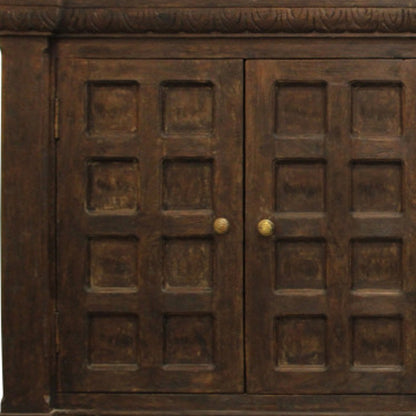 Brown Solid Wood Sideboard w/ 4 Doors