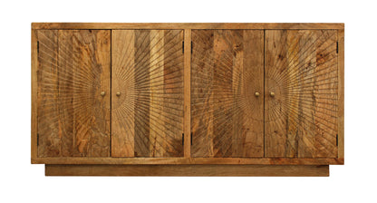 Brown Solid Wood Sideboard w/ 4 Doors