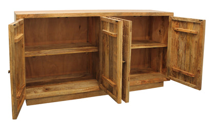Brown Solid Wood Sideboard w/ 4 Doors