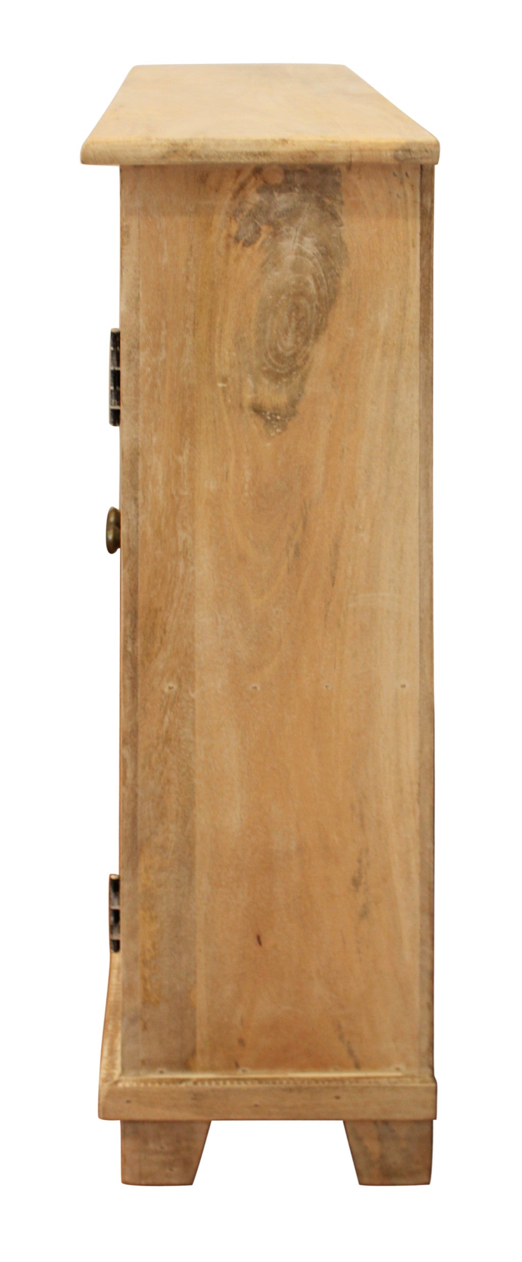 Distressed Natural Solid Wood Sideboard w/ 4 Doors