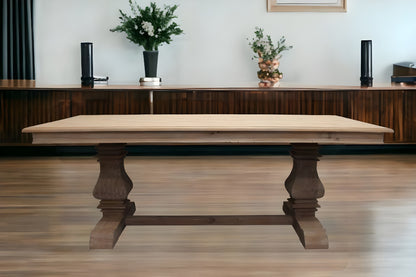 Gray Solid Wood Dining Table