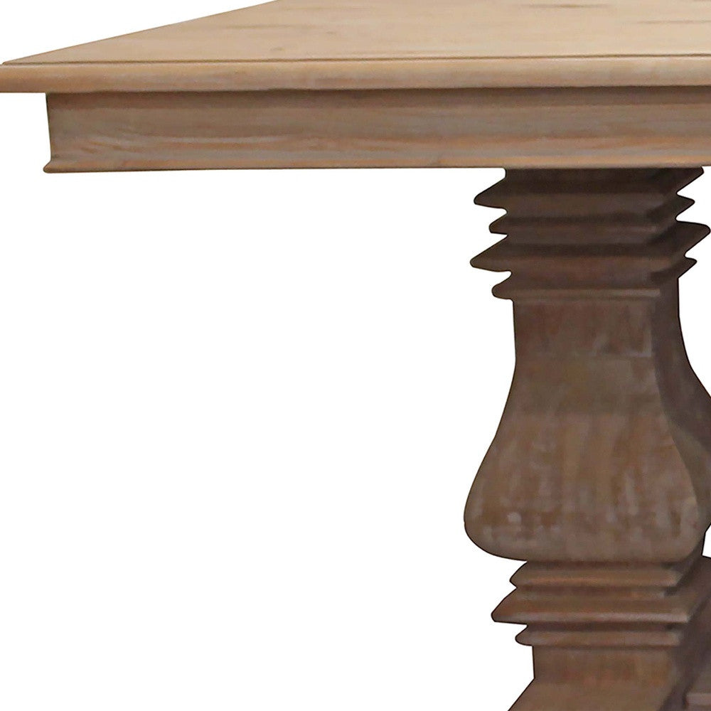 Gray Solid Wood Dining Table