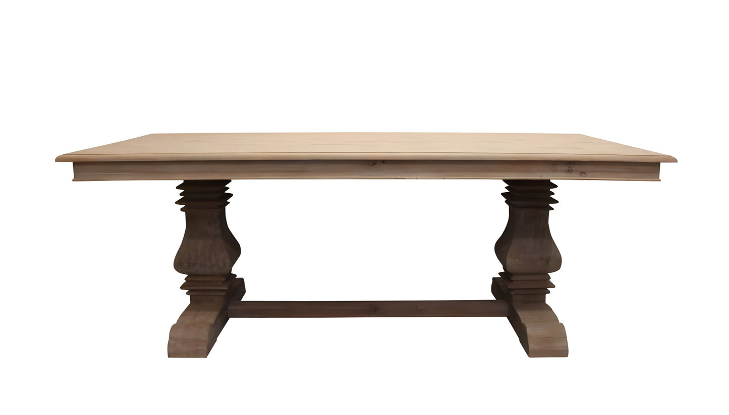 Gray Solid Wood Dining Table