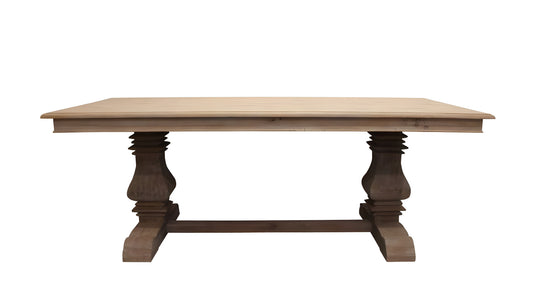 Gray Solid Wood Dining Table