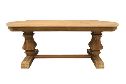 Natural Solid Wood Trestle Base Dining Table