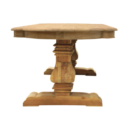 Natural Solid Wood Trestle Base Dining Table