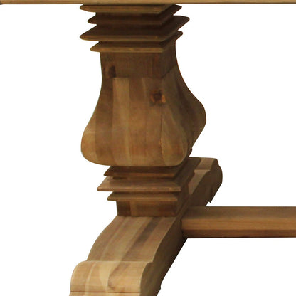 Natural Solid Wood Trestle Base Dining Table