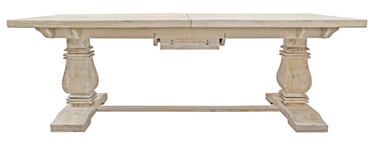 Light Brown Rectangular Solid Wood Butterfly Leaf Dining Table