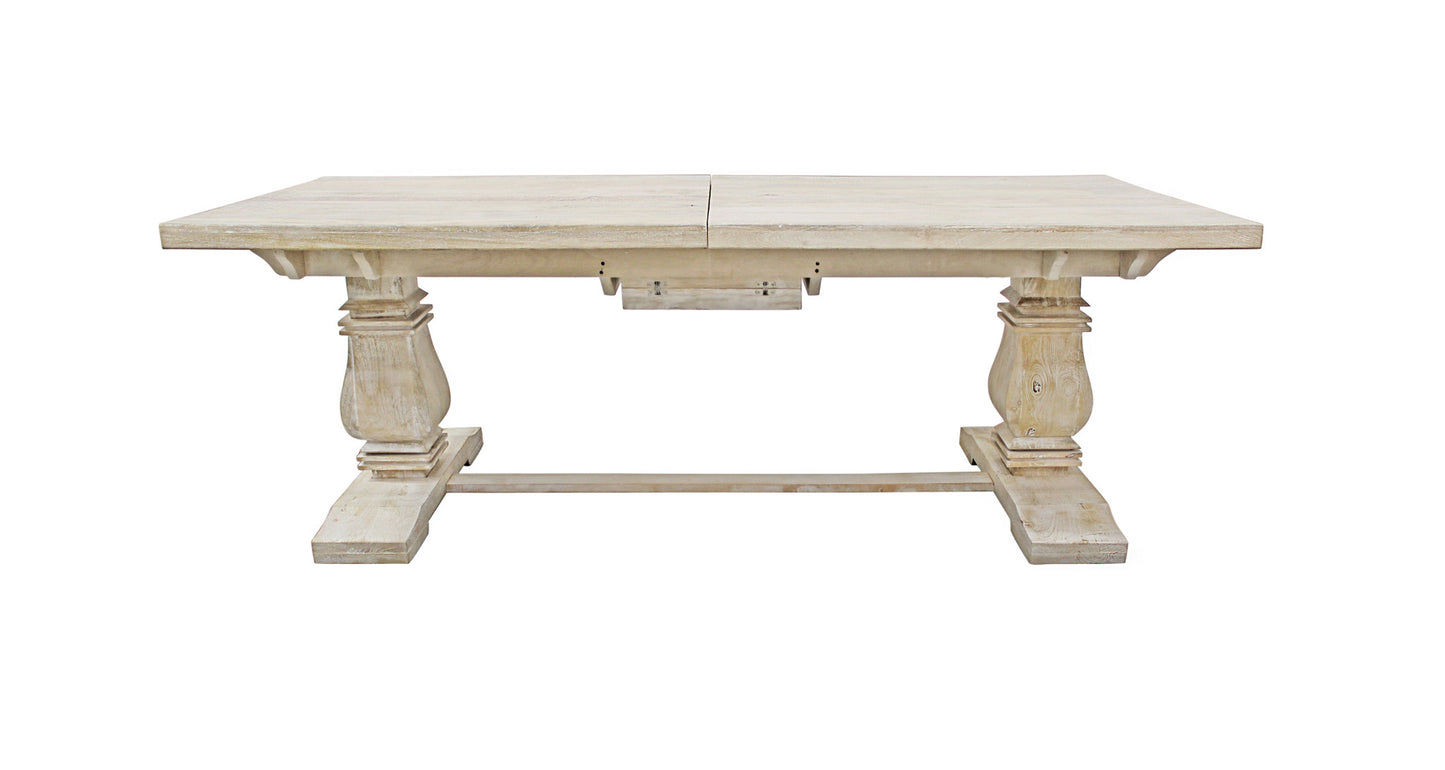 Light Brown Rectangular Solid Wood Butterfly Leaf Dining Table