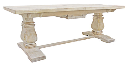 Light Brown Rectangular Solid Wood Butterfly Leaf Dining Table