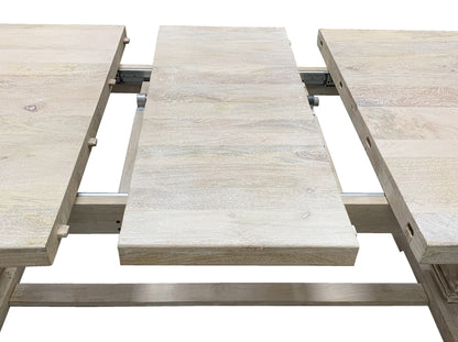 Light Brown Rectangular Solid Wood Butterfly Leaf Dining Table